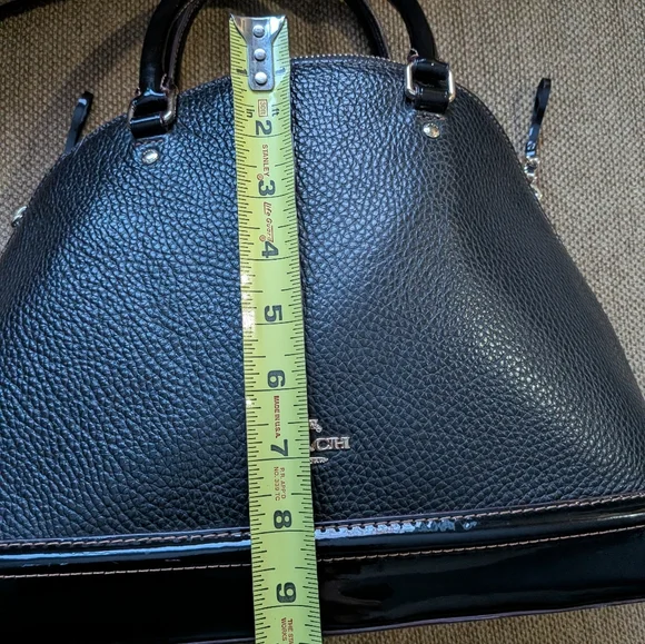 Coach Black Pebbled Leather & Patent Sierra Satchel Bag - Picture 8 of 15